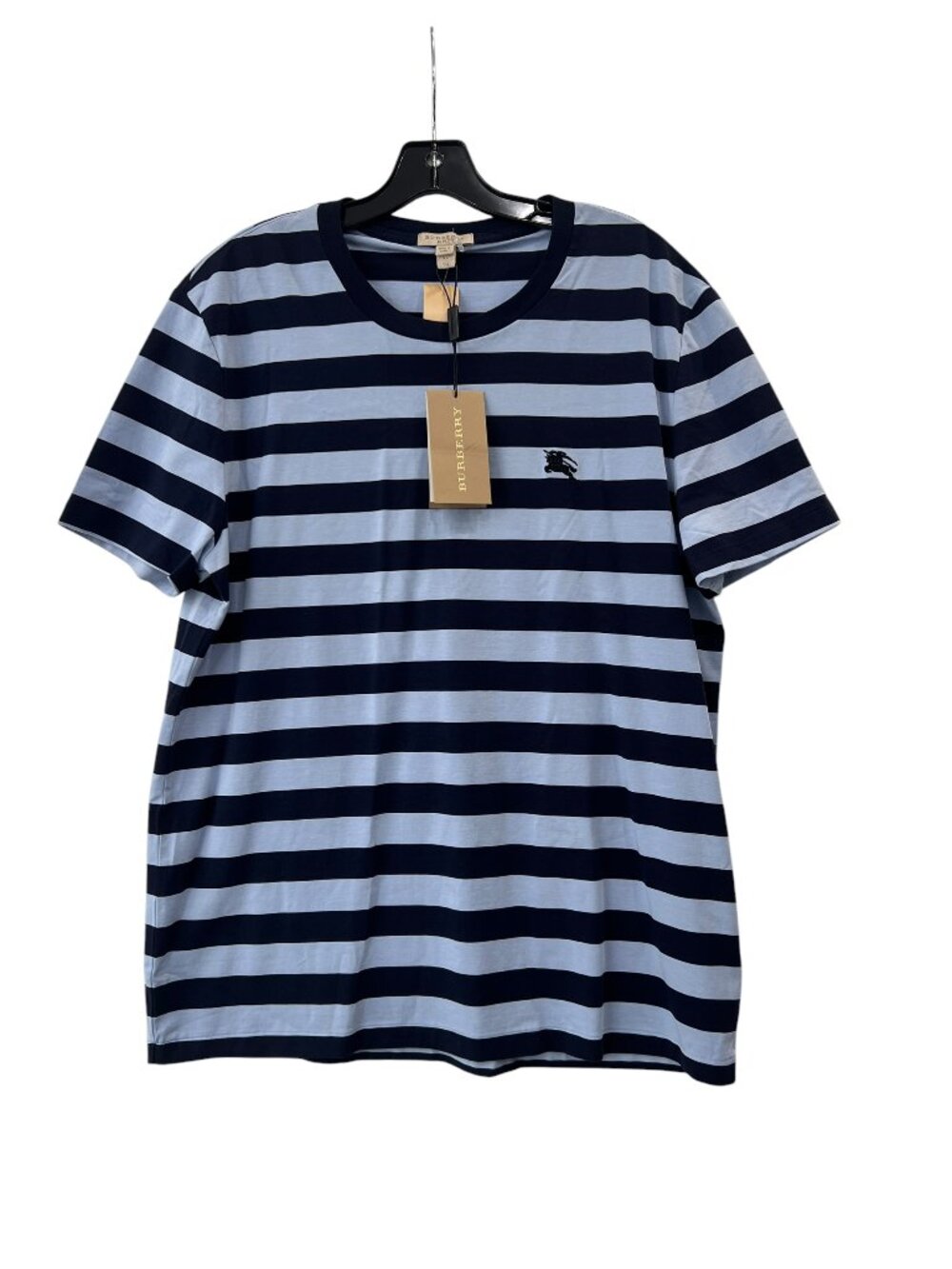 $150 NWT Burberry Navy Blue Black Stripe Tee-Shirt size XL
